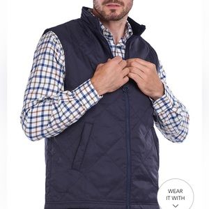 NWT Barbour Finn Gilet Quilted Lightweight Insulated Vest In Navy MSRP$145 XL